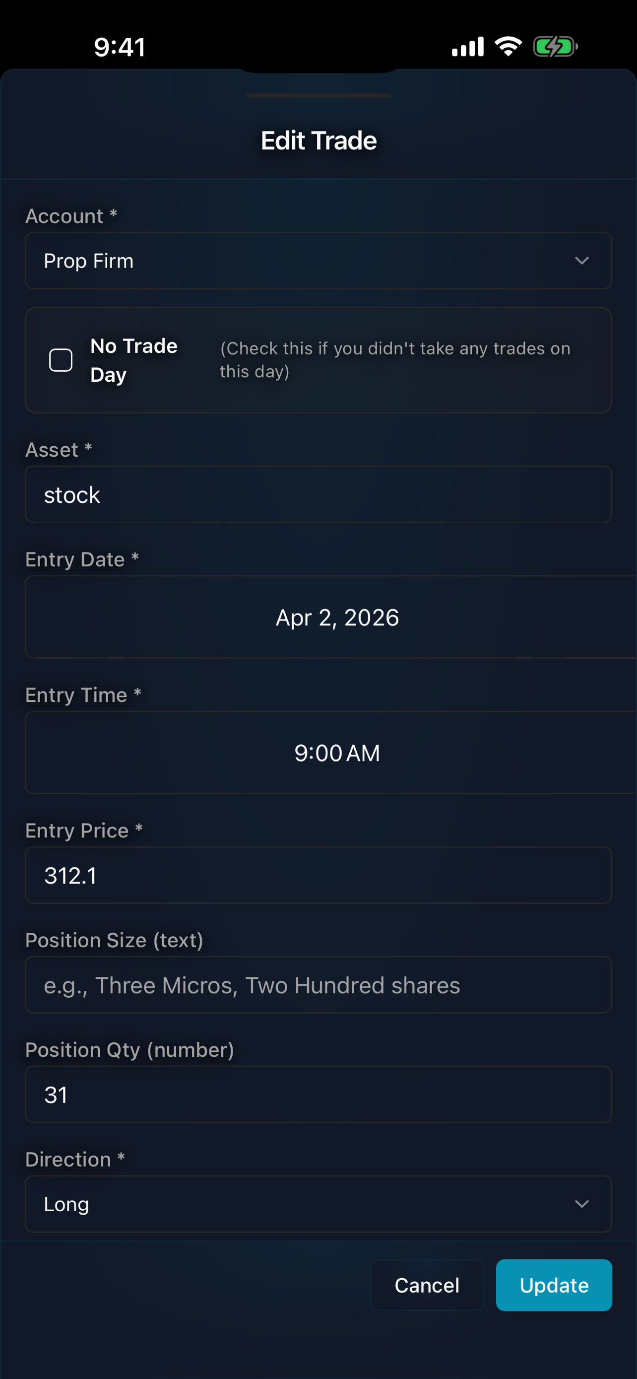 Edit Trade